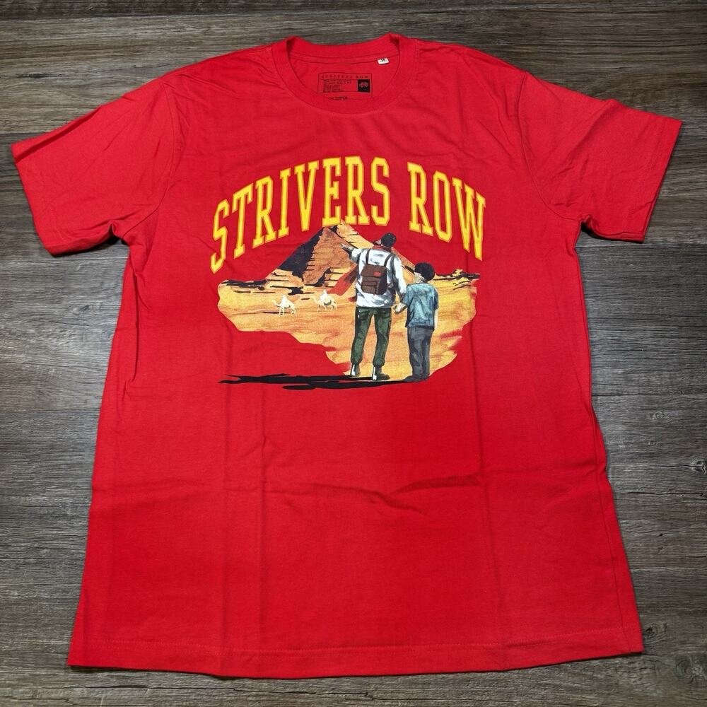 Strivers Row T-Shirt Mens Large Red Egyptian Pyramid Graphic Made USA